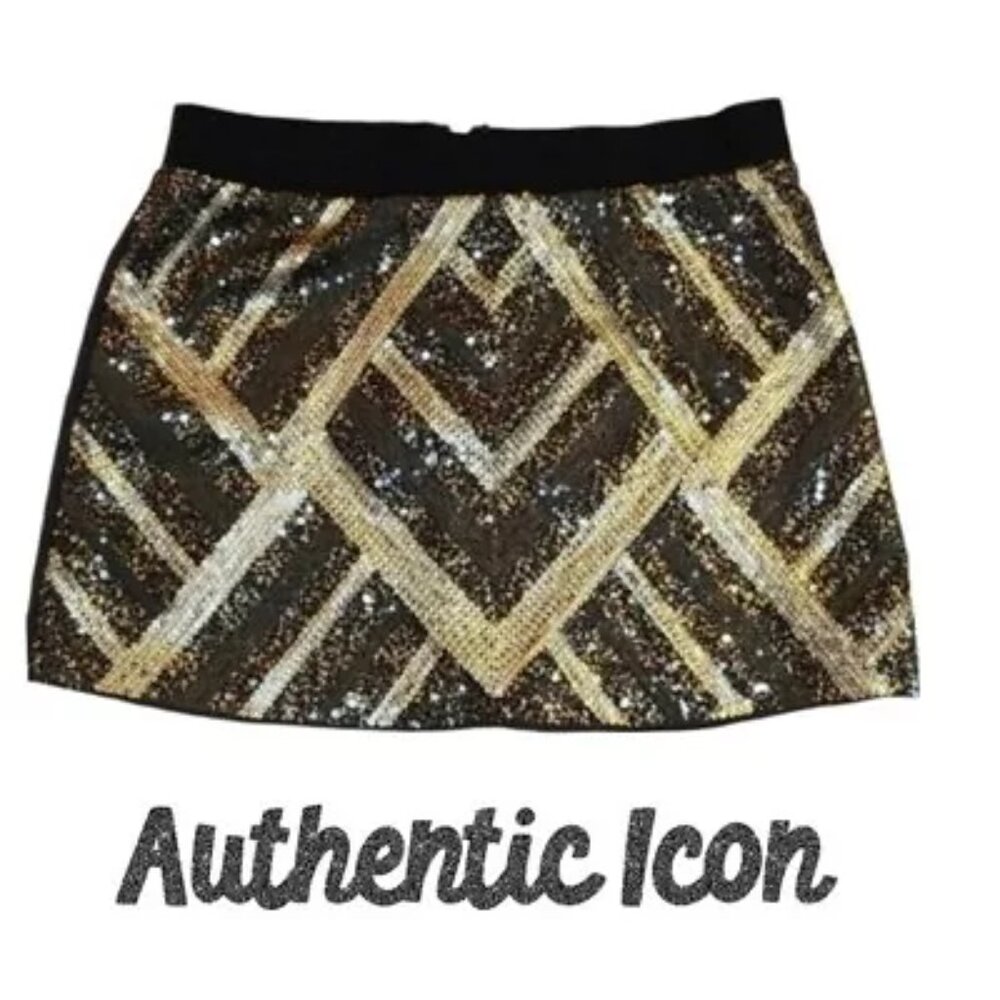 AI Authentic Icon Sequin Covered Mini Skirt